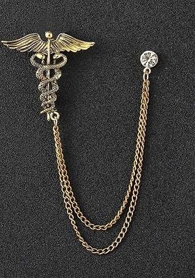 Gold Plated Zircon Studded Brooch