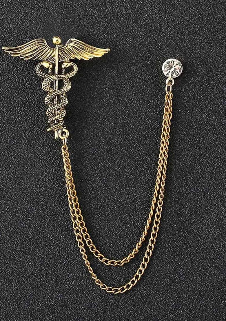 Gold Plated Zircon Studded Brooch