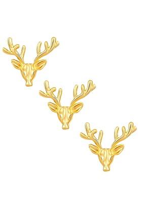 Set Of 3 Deer Face Shaped Wedding Brooch Lapel Pin Collor Pin