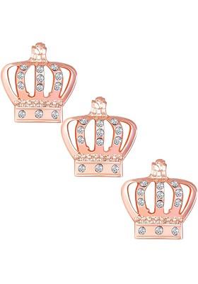 Set Of 3 Elegant Crown Brooch Collor Pin