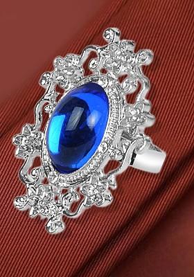 Real Stones Studded Tie Clip Brooch