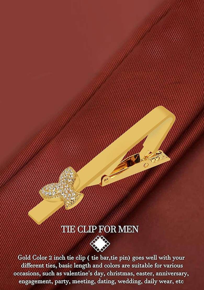 Men Zircon Studded Statement Tie Pin - Indya