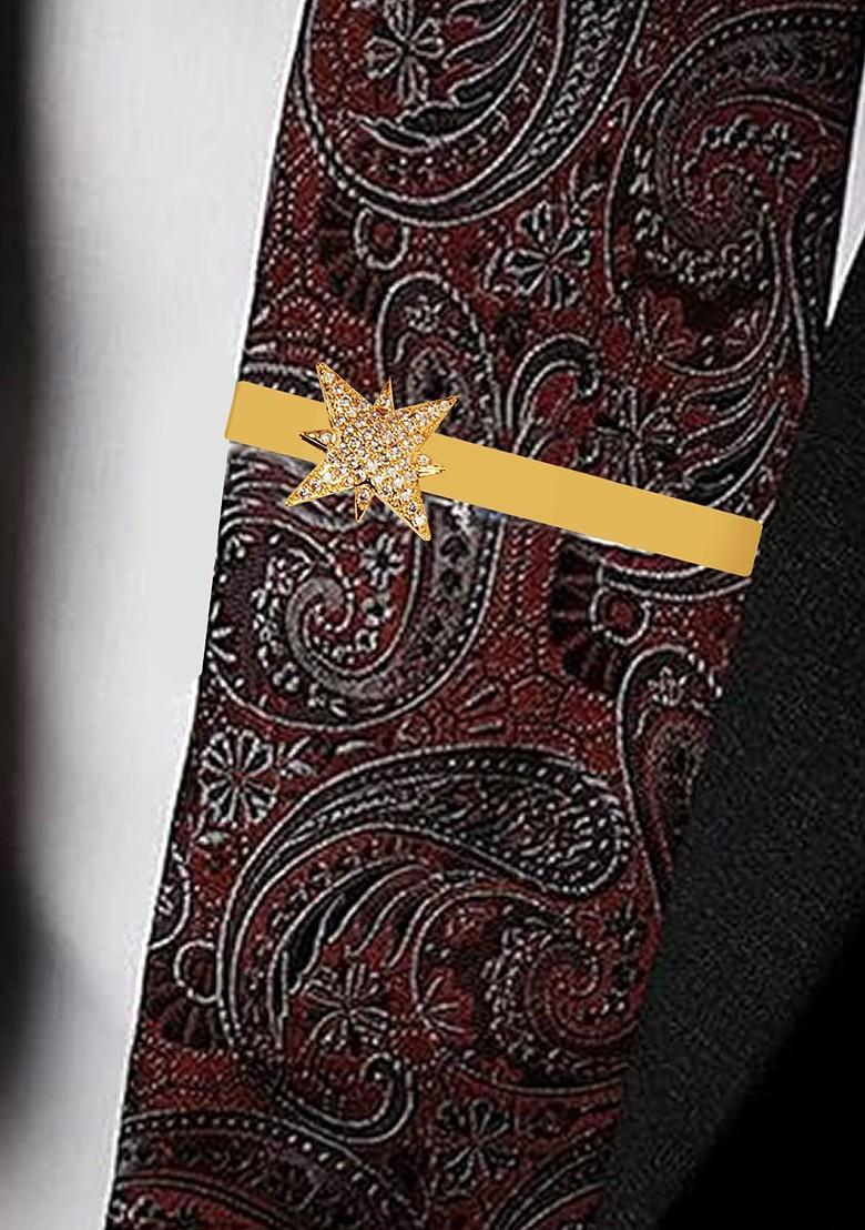 Men Zircon Studded Statement Tie Pin