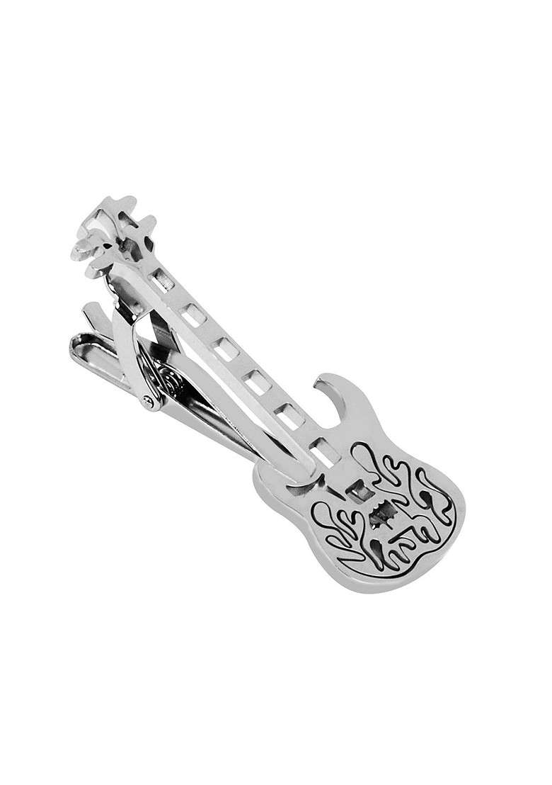 Men Silver Tie Pin Statement Brooch - Indya