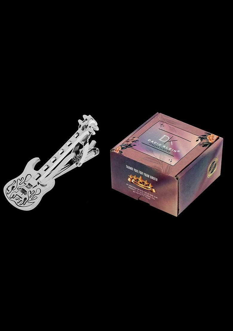 Men Silver Tie Pin Statement Brooch