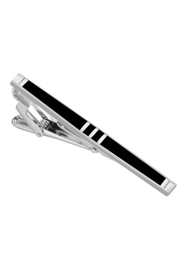 Men Silver Tie Pin Statement Brooch - Indya