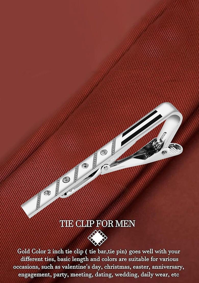 Men Zircon Studded Statement Tie Pin