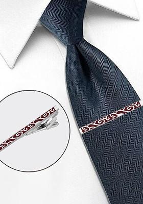 Men Silver Tie Pin Statement Brooch