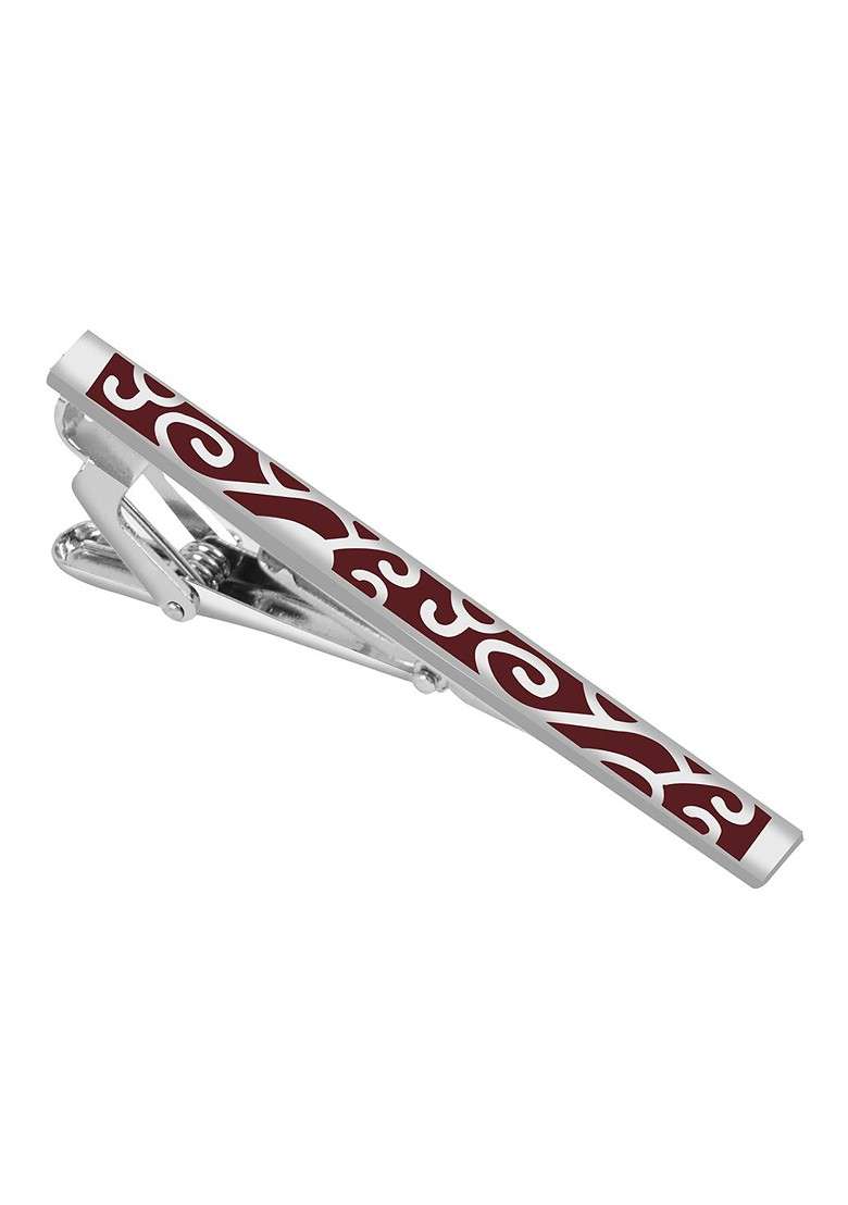 Men Silver Tie Pin Statement Brooch - Indya