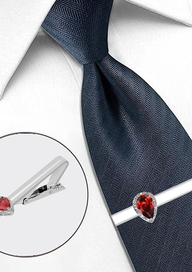 Men Zircon Studded Statement Tie Pin