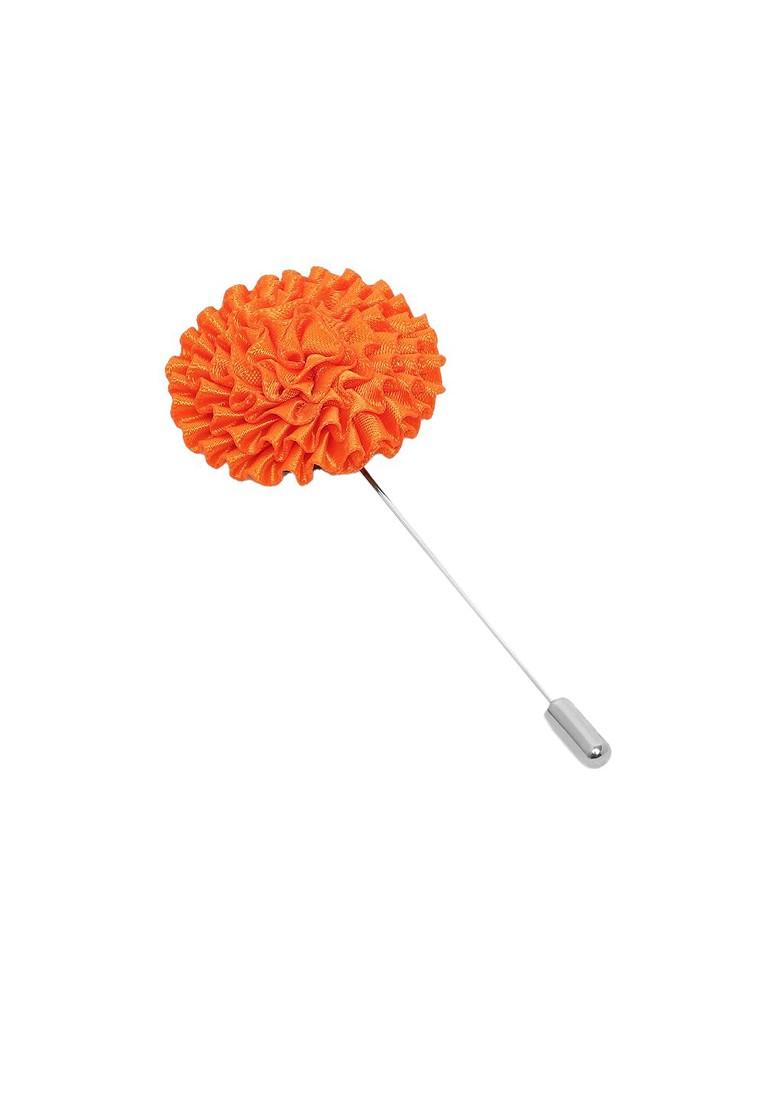 Men Orange Floral Brooch Lapel Pin
