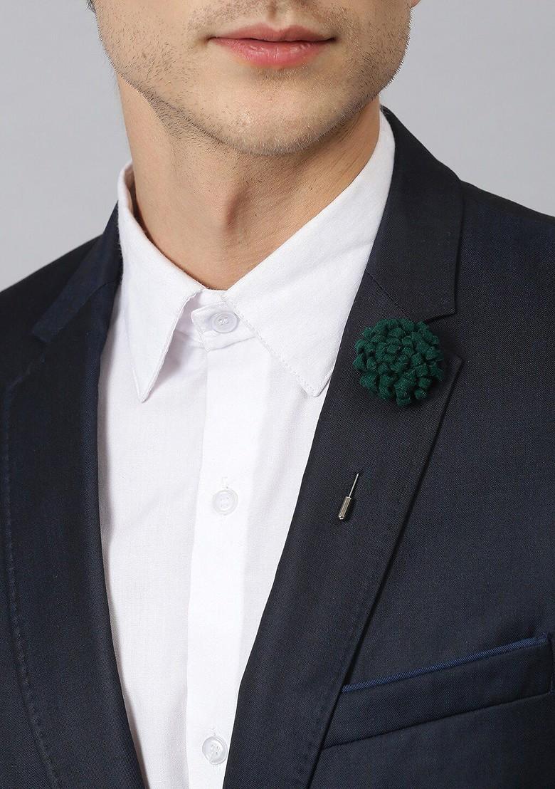 Men Green Floral Brooch Lapel Pin