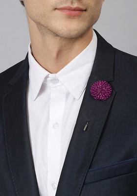 Men Purple Floral Brooch Lapel Pin