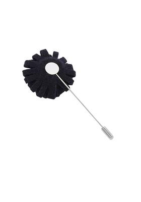 Men Navy Blue Solid Lapel Pin