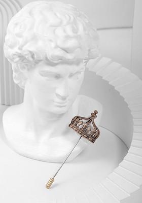 Men Metallic Toned The Holy Roman Emperor Crown Lapel Pin