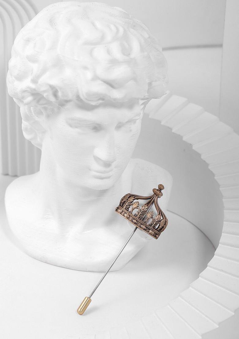 Men Metallic Toned The Holy Roman Emperor Crown Lapel Pin