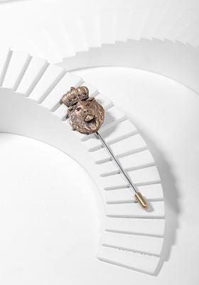 Gold Toned The Crowned King Lapel Pin