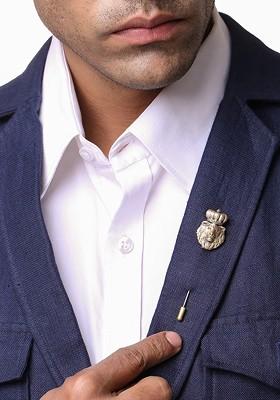 Gold Toned The Crowned King Lapel Pin