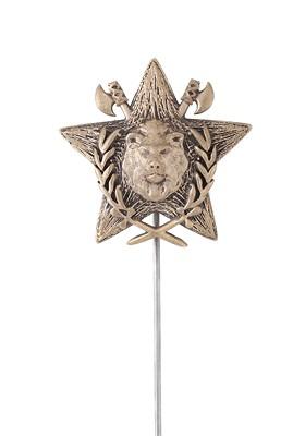 Antique Gold Toned Merit Lion Lapel Pin