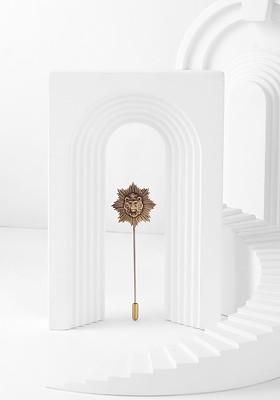 Men Metallic Toned The Lion Power Lapel Pin