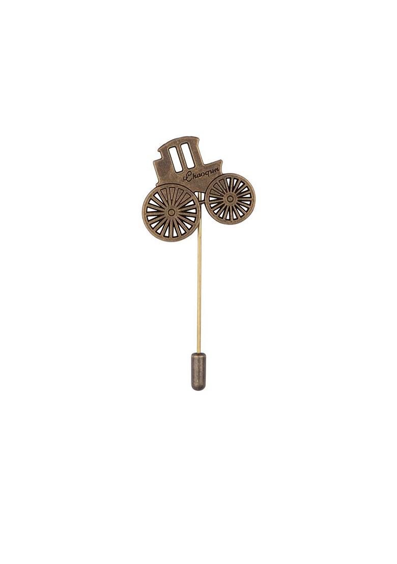 Men Gold Toned Solid Old Buggy Lapel Pin