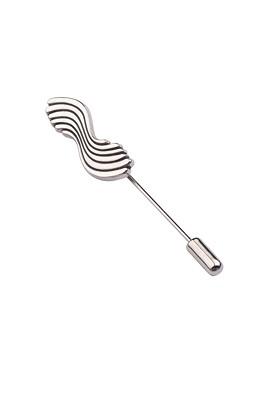 Silver Toned Wave Metal Lapel Pin