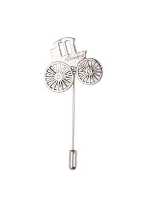 Men Silver Toned Solid Lapel Pin