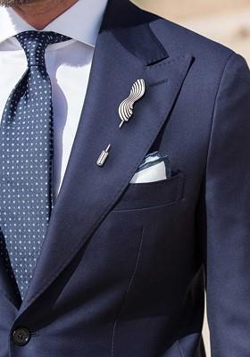 Men Silver Toned Solid Lapel Pin