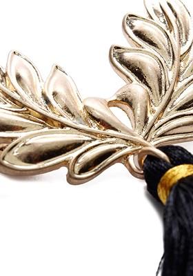 Unisex Black Gold Toned Wingston Brooch