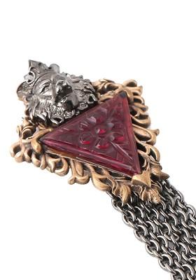 Men Metallic Gold Lion Of Judah Styled Brooch