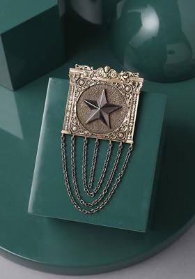 Men Gold Toned Metallic Toned Merit Brooch