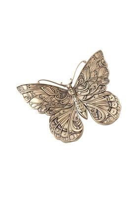 Men Gold Toned Metallic Glorious Butterfly Brooch