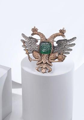 Men Gold Toned Metallic Stone Studded Brooch