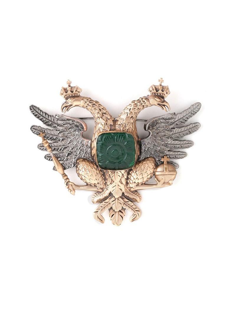 Men Gold Toned Metallic Stone Studded Brooch