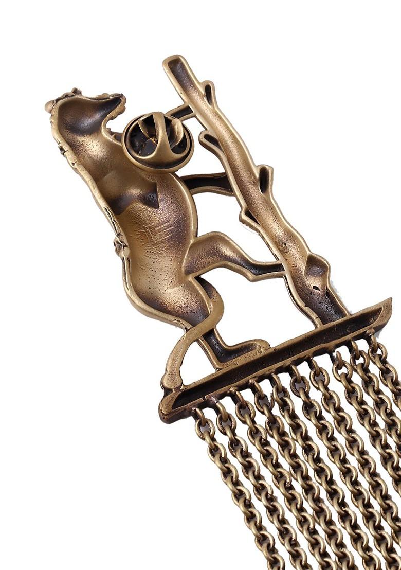 Metallic Toned Army Horse Brooch