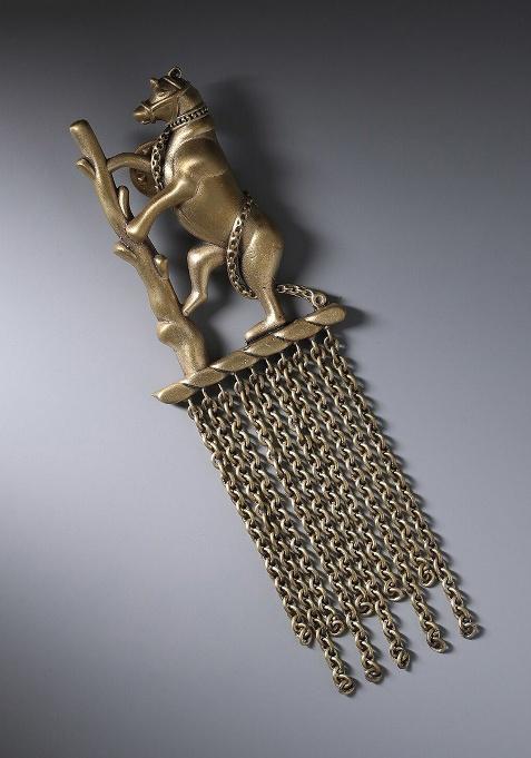 Metallic Toned Army Horse Brooch