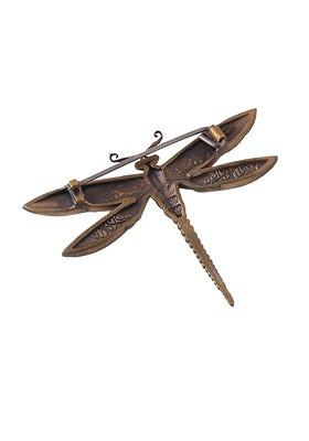 Men Antique Gold Toned The Dancing Dragon Fly Brooch