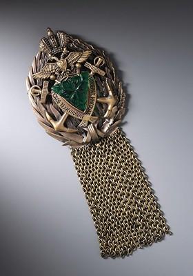 Men Metallic Green Artificial Stone Studded Beaded Musahi Brooch