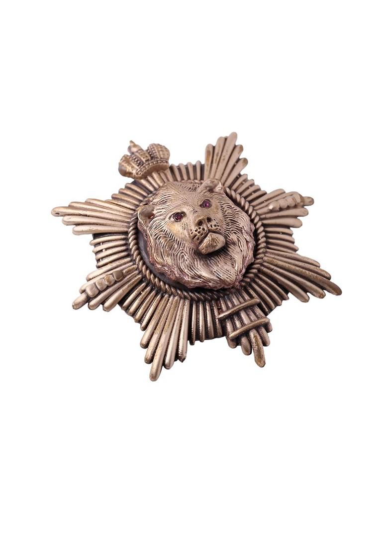 Men Antique Gold Toned The Almighty Lion Brooch
