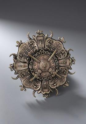 Antique Gold Toned Royal Shield Brooch