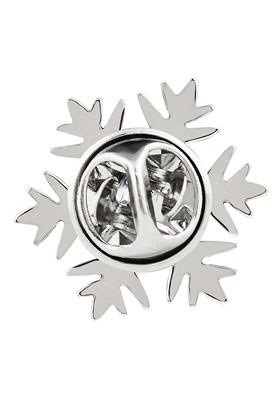Silver Toned White Crystal Studded Brooch Lapel Pin