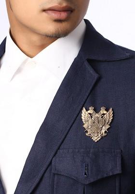 Men Gold Toned Duo Phoenix Statement Brooch