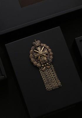 Men Antique Gold Toned The Richardson Statement Brooch