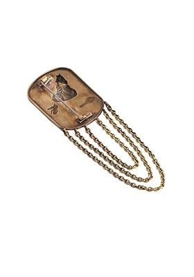 Men Gold Toned The Dangled Horses Statement Brooch