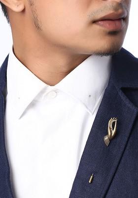 Gold Toned Meditate Statement Lapel Pin
