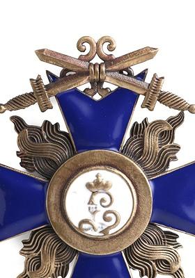 Men Antique Gold Toned Blue Musahi Brooch