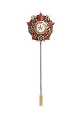 Men Red Gold Toned The Hannibal Shaped Lapel Pin