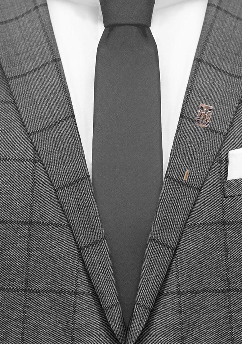 Men Antique Gold Toned Khajuraho Shaped Statement Lapel Pin