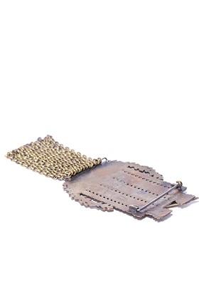 Men Antique Gold Toned The Lion Battalion Shaped Brooch