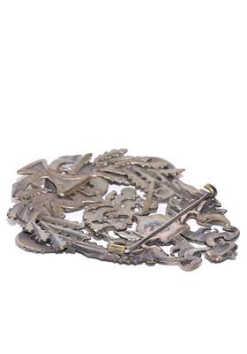 Men Antique Gold Toned Textured Statement Brooch